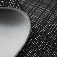Жаккард оригинальный «SPR» на поролоне (черно-серебристый, ширина 1,5 м., толщина 4 мм.) клеевое триплирование